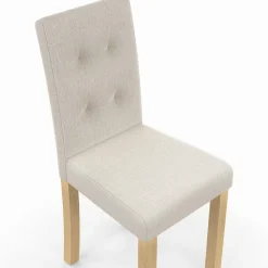 Lot de 6 chaises capitonnées tricolore taupe, beige et marron*IDMarket New