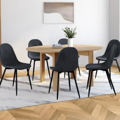 Lot de 6 chaises confortables en velours gris foncé*IDMarket Best