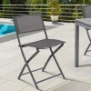 Lot de 6 chaises de jardin pliantes gris anthracite en métal et textilène*IDMarket Discount