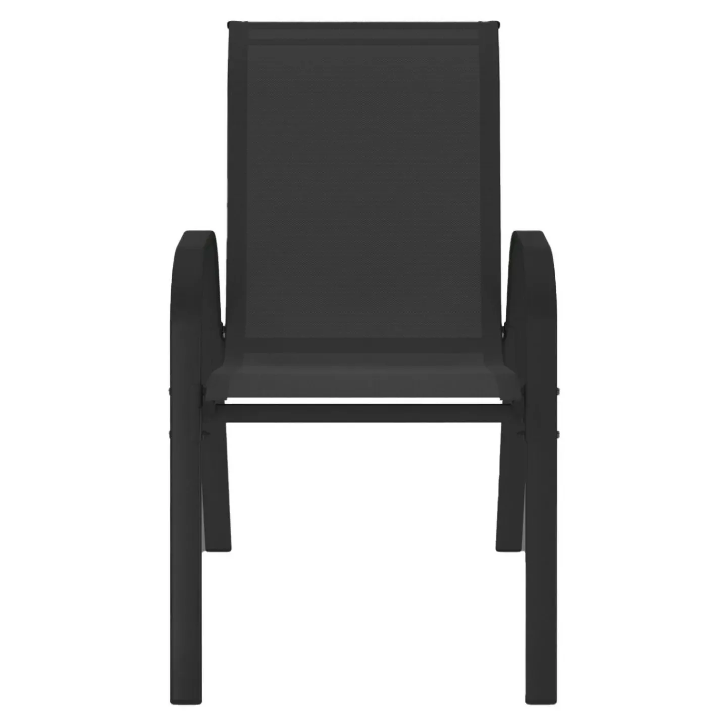 Lot de 4 chaises de jardin empilables en métal noir et textilène*IDMarket Clearance