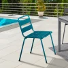 Lot de 6 chaises de jardin empilables en acier gris anthracite, noir et bleu*IDMarket New