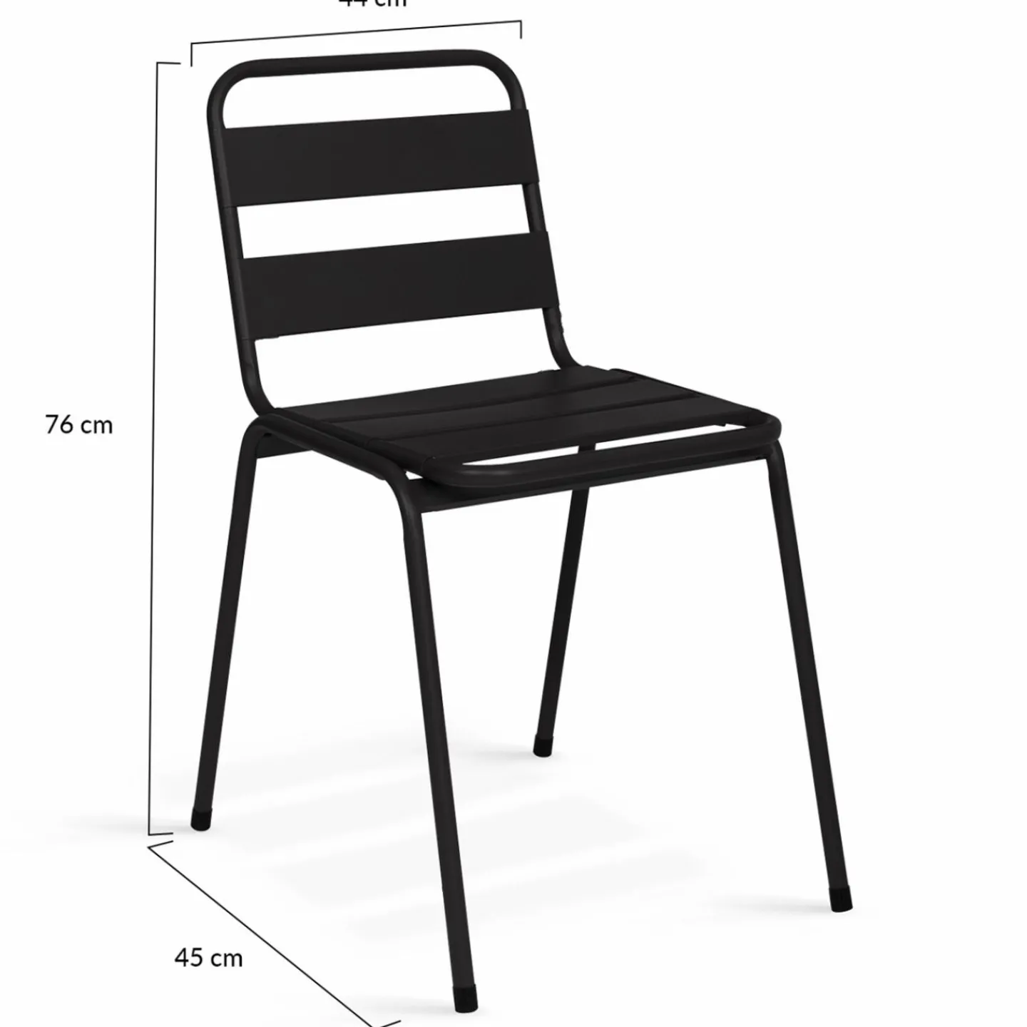 Lot de 6 chaises de jardin empilables en acier gris anthracite, noir et bleu*IDMarket New