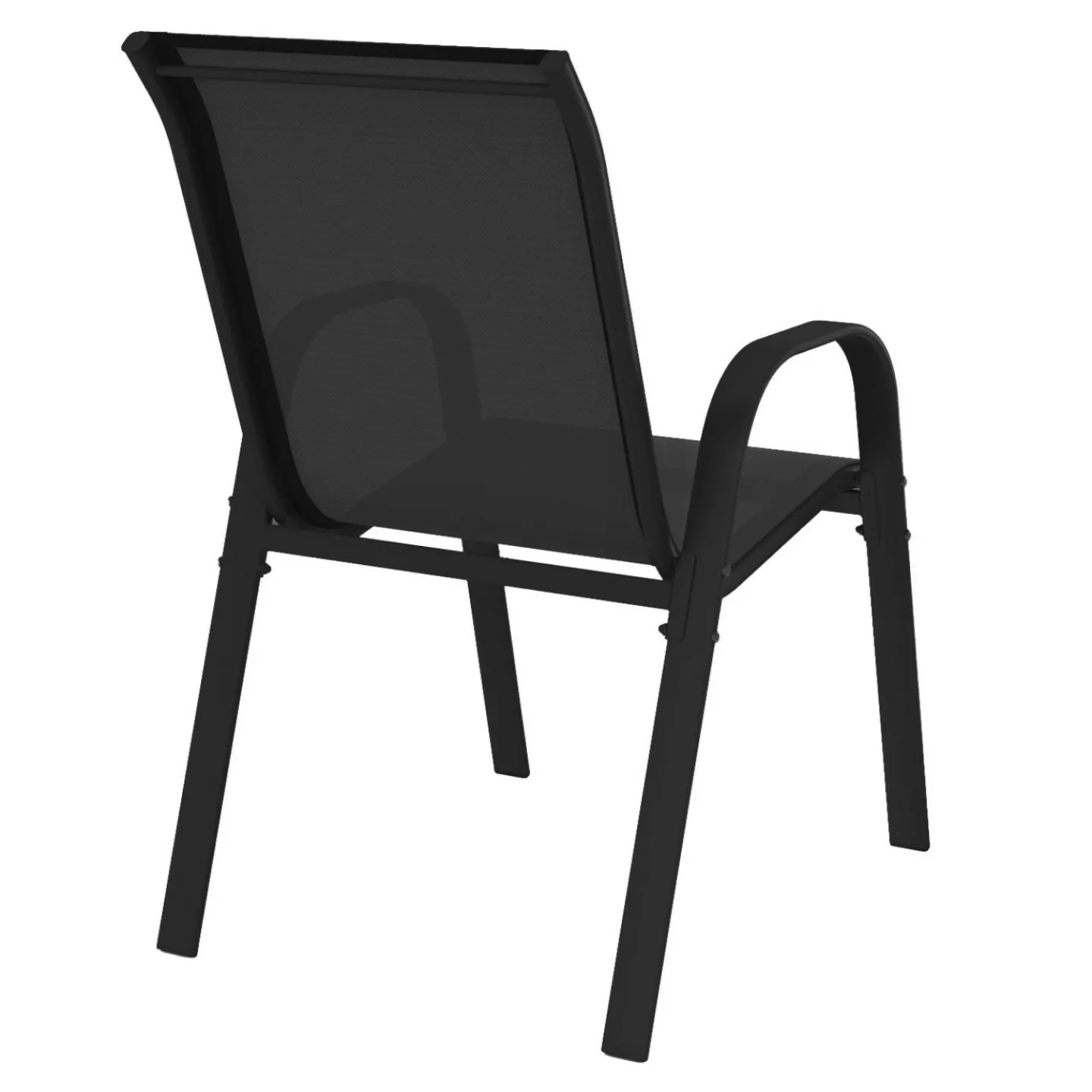 Lot de 6 chaises de jardin empilables en métal noir et textilène*IDMarket Hot