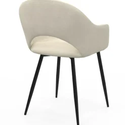 Lot de 2 chaises de salle à manger, fauteuils de table CLARA en velours crème*IDMarket Online