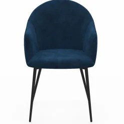 Lot de 2 chaises de salle à manger design en velours bleu canard*IDMarket New
