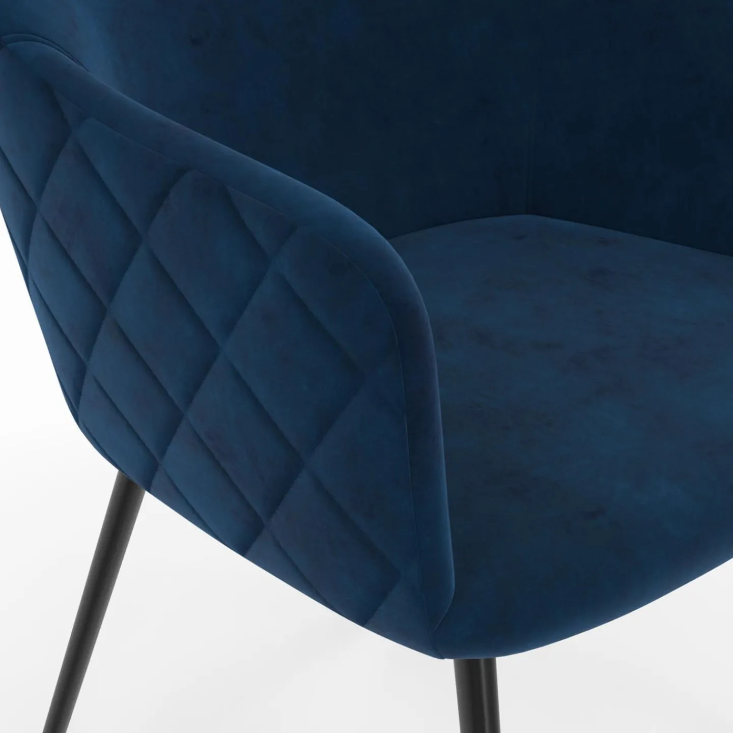 Lot de 2 chaises de salle à manger design en velours bleu canard*IDMarket New