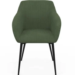 Lot de 2 chaises de salle à manger, fauteuils de table en velours côtelé vert kaki*IDMarket Outlet