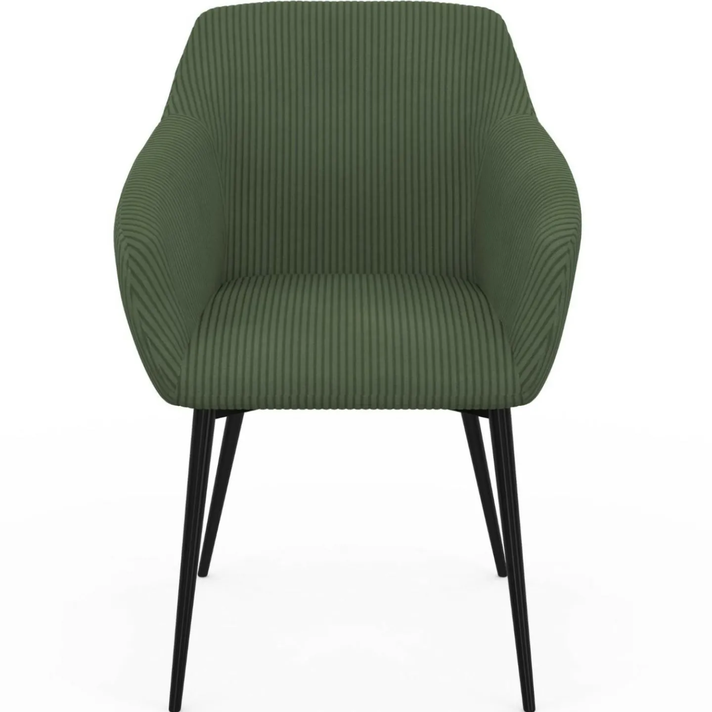 Lot de 2 chaises de salle à manger, fauteuils de table en velours côtelé vert kaki*IDMarket Outlet