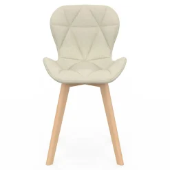 Lot de 4 chaises en tissu beige design pour salle à manger*IDMarket Online