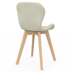 Lot de 4 chaises en tissu beige design pour salle à manger*IDMarket Online