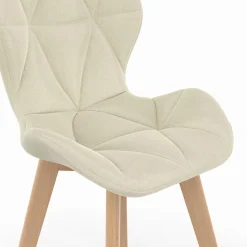 Lot de 4 chaises en tissu beige design pour salle à manger*IDMarket Online