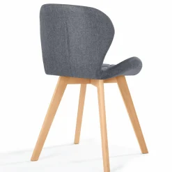 Lot de 4 chaises en tissu gris foncé design pour salle à manger*IDMarket Online