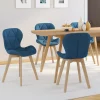 Lot de 4 chaises en tissu bleu canard design pour salle à manger*IDMarket Outlet