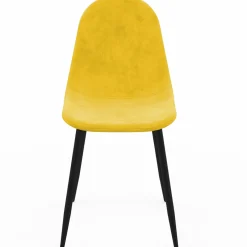 Lot de 6 chaises en velours mix color bleu x2, jaune, gris clair et gris foncé x2*IDMarket Discount