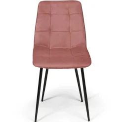 Lot de 6 chaises en velours mix color bleu x2, jaune ocre x2, rose x2*IDMarket Online