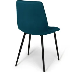 Lot de 6 chaises en velours mix color bleu x2, jaune ocre x2, rose x2*IDMarket Online