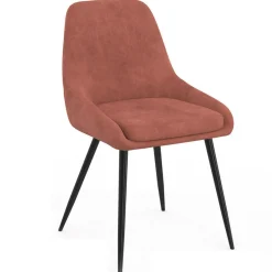 Lot de 4 chaises en velours terracotta avec accoudoirs*IDMarket Online