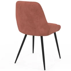 Lot de 4 chaises en velours terracotta avec accoudoirs*IDMarket Online