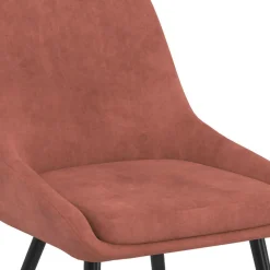 Lot de 4 chaises en velours terracotta avec accoudoirs*IDMarket Online