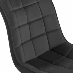 Lot de 4 chaises en velours gris matelassé*IDMarket Discount