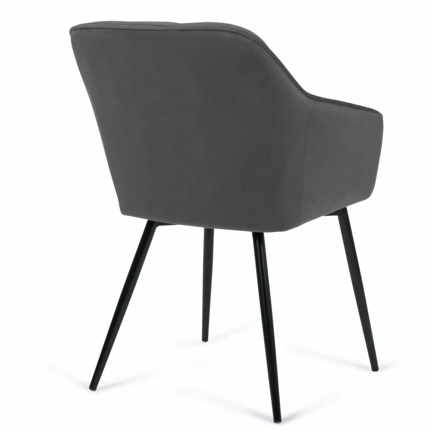 Lot de 2 chaises en velours gris avec accoudoirs*IDMarket New