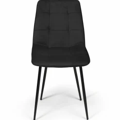 Lot de 6 chaises en velours noir*IDMarket Discount