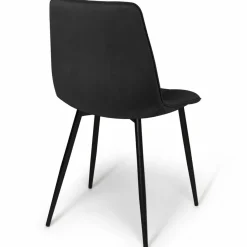 Lot de 6 chaises en velours noir*IDMarket Discount