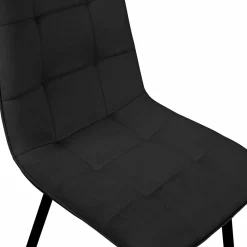 Lot de 6 chaises en velours noir*IDMarket Discount