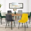 Lot de 6 chaises en velours mix vert, jaune et gris matelassées*IDMarket