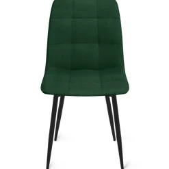 Lot de 6 chaises en velours mix vert, jaune et gris matelassées*IDMarket