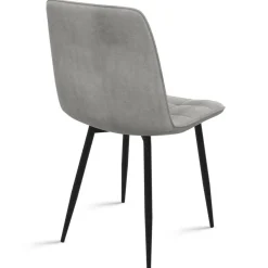 Lot de 6 chaises en velours mix vert, jaune et gris matelassées*IDMarket