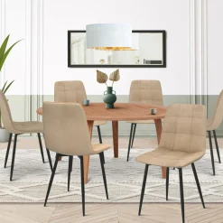 Lot de 6 chaises en velours taupe pour salle à manger*IDMarket Online