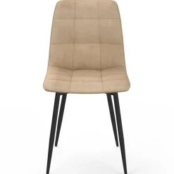 Lot de 6 chaises en velours taupe pour salle à manger*IDMarket Online