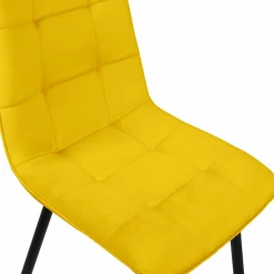 Lot de 6 chaises en velours bleu x2, jaune, gris clair et gris foncé x2 matelassé*IDMarket Online