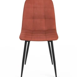 Lot de 4 chaises en velours terracotta pour salle à manger*IDMarket Outlet