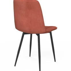 Lot de 4 chaises en velours terracotta pour salle à manger*IDMarket Outlet