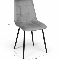 Lot de 4 chaises en velours plusieurs couleurs*IDMarket Best