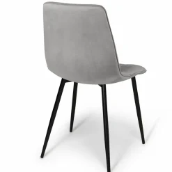 Lot de 6 chaises en velours mix color bleu et gris matelassées*IDMarket Best