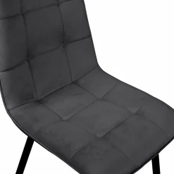 Lot de 6 chaises en velours mix color bleu et gris matelassées*IDMarket Best