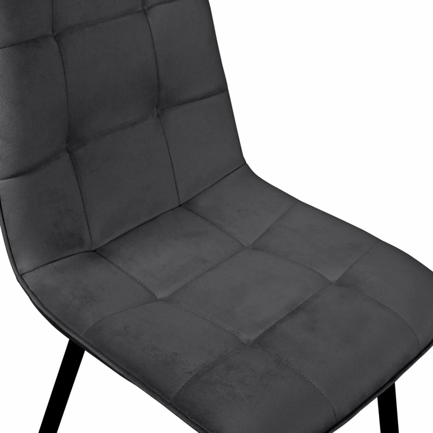 Lot de 6 chaises en velours mix color bleu et gris matelassées*IDMarket Best