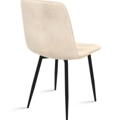 Lot de 6 chaises en velours beige*IDMarket Outlet