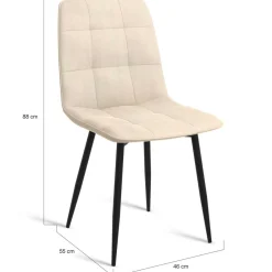 Lot de 6 chaises en velours beige*IDMarket Outlet
