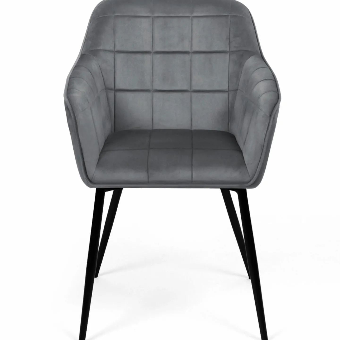 Lot de 2 chaises en velours gris avec accoudoirs*IDMarket Online