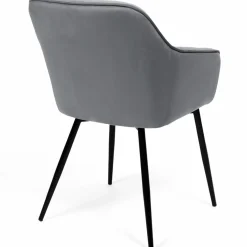 Lot de 2 chaises en velours gris avec accoudoirs*IDMarket Online