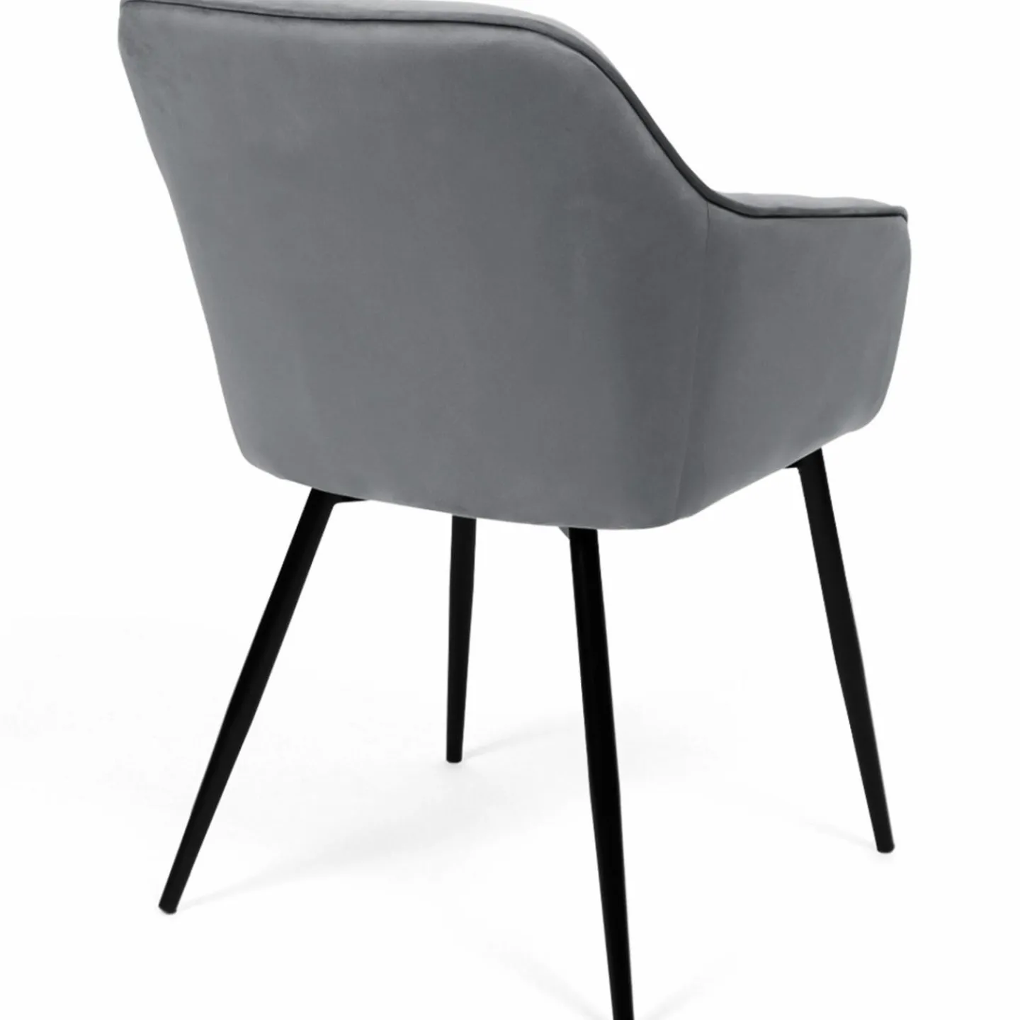 Lot de 2 chaises en velours gris avec accoudoirs*IDMarket Online