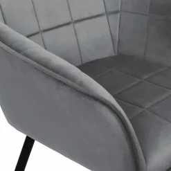 Lot de 2 chaises en velours gris avec accoudoirs*IDMarket Online