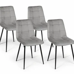 Lot de 4 chaises grises pour salle à manger*IDMarket Clearance