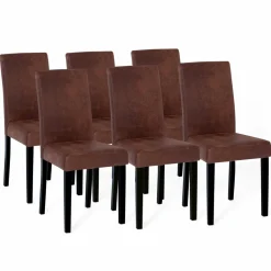 Lot de 6 chaises marron vintage*IDMarket Clearance