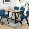 Lot de 4 chaises matelassées velours bleu*IDMarket Outlet