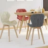 Lot de 4 chaises matelassées gris, terracotta et beige x2*IDMarket Hot